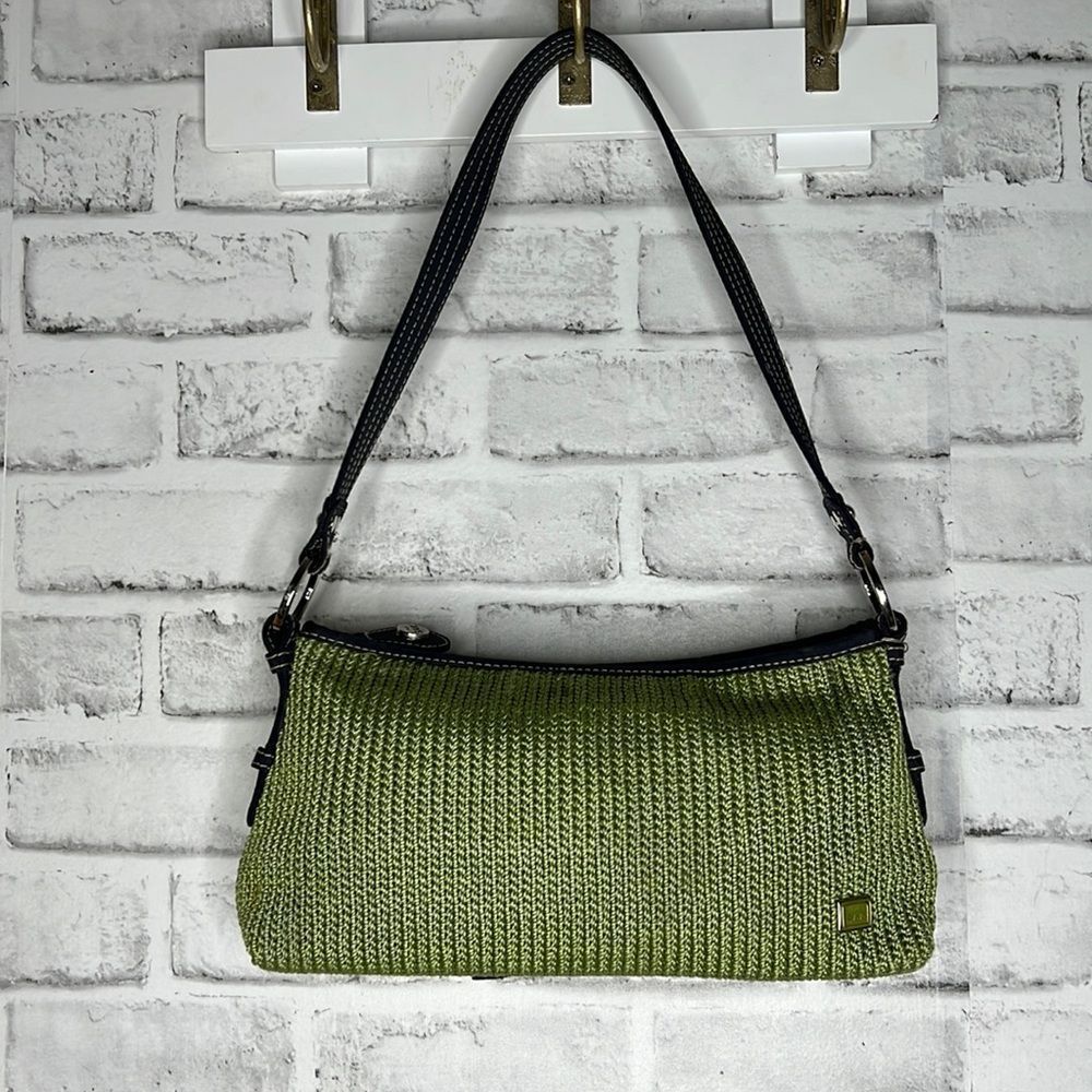 The Sak Julep Green & Navy Crochet Shoulder Bag Purse Boho Hippie